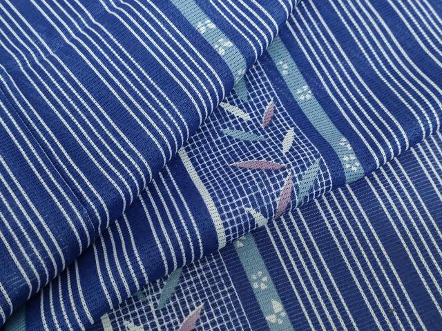 平和屋着物＊夏物　小紋　絽　草花間道　洗える着物　AABB0530st