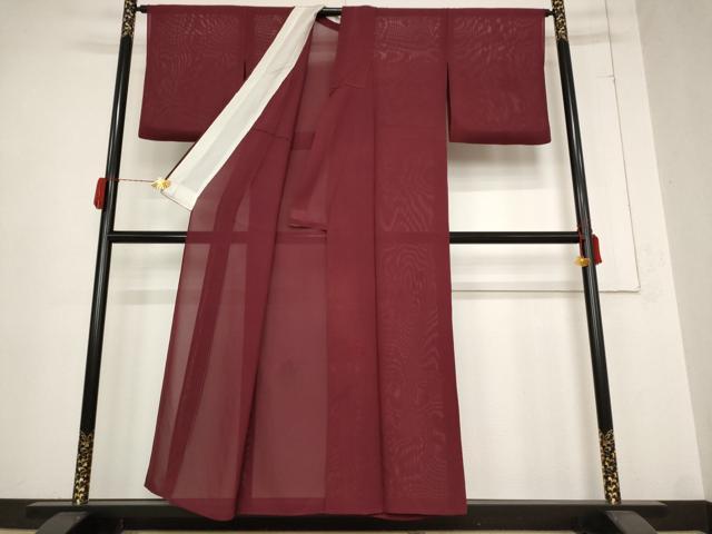 平和屋着物＊夏物　無地絵羽訪問着　絽　楓紋紗　葡萄茶色　正絹　逸品　AABB0554st_1