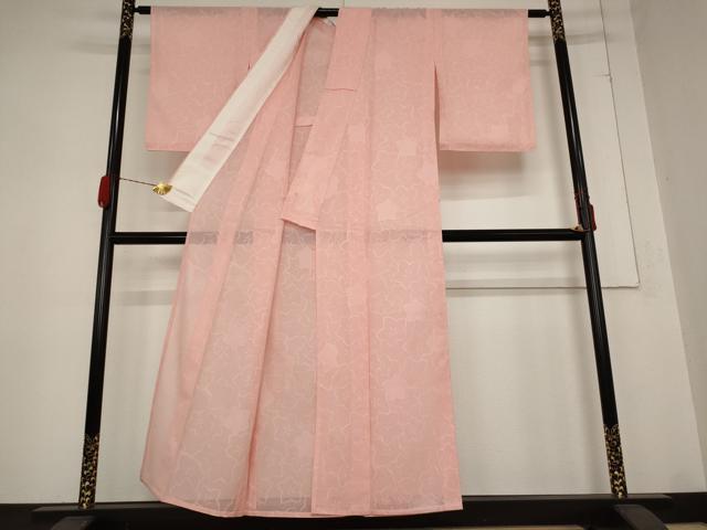 平和屋着物＊夏物　小紋　紗　花づくし　正絹　逸品　AABB0555st_2