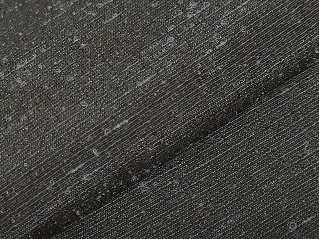 平和屋着物＊夏物 男性 紬 墨色 正絹 逸品 AABB0568st