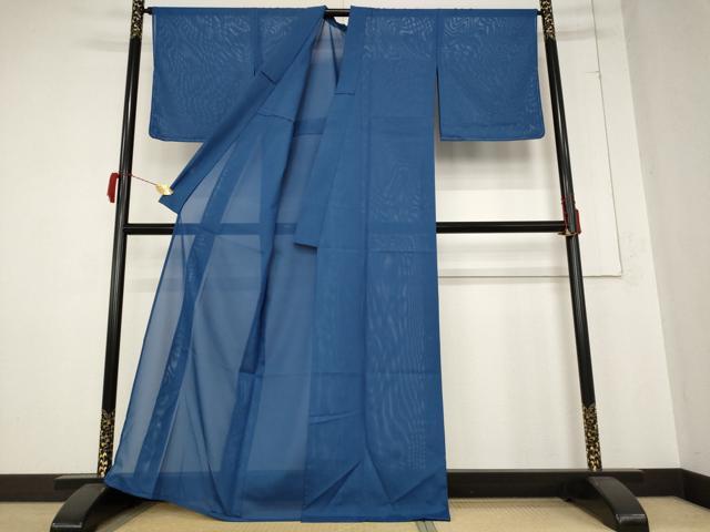 平和屋着物＊夏物　色無地　絽　瑠璃色　洗える着物　未使用　AABB0573st_1