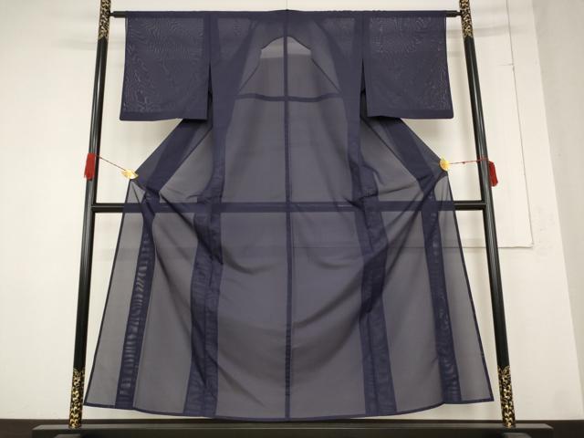 平和屋着物＊夏物　色無地　絽　濃鼠色　洗える着物　AABB0574st