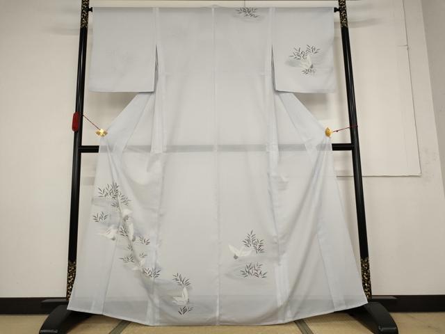 平和屋着物＊夏物　訪問着　絽　流水飛鳥文　洗える着物　AABB0589st