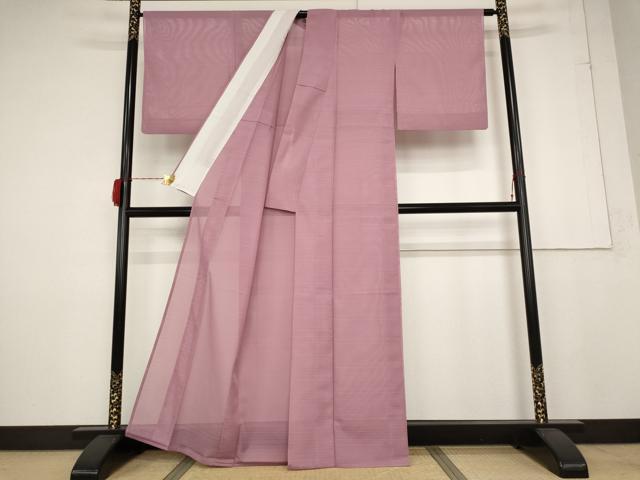平和屋着物＊夏物　色無地　絽　長春色　洗える着物　AABB0592st_1