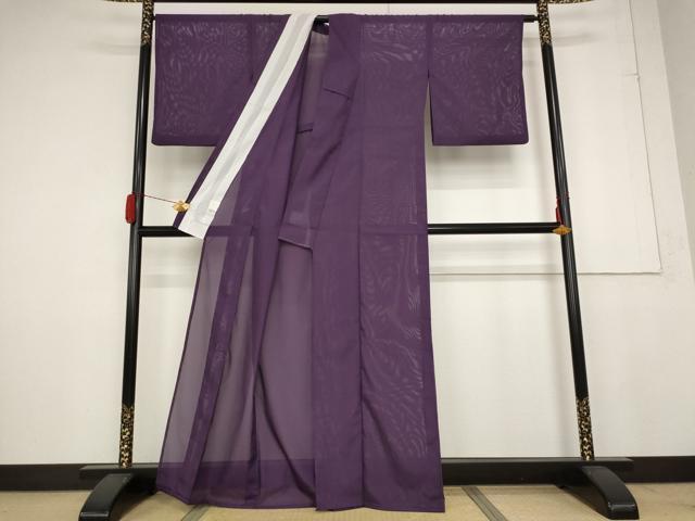 平和屋着物＊夏物　色無地　絽　桑の実色　洗える着物　AABB0593st_1