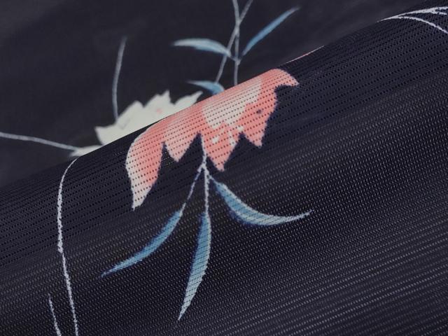 平和屋着物＊夏物　小紋　絽　草花文　洗える着物　AABB0598st 平和屋着物＊夏物 小紋 絽 草花文 洗える着物 AABB0598st