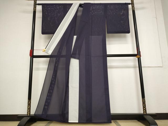 平和屋着物＊夏物　色無地　絽　濃鼠色　洗える着物　AABB0600st_1