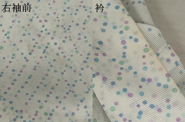 平和屋着物＊夏物　小紋　絽　霰文様　洗える着物　AABB0602st_7