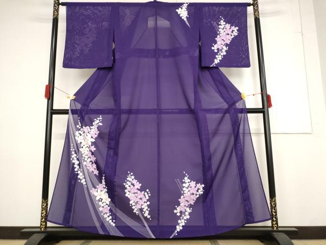 平和屋着物＊夏物　訪問着　絽　草花文　洗える着物　未使用　AABB0606st