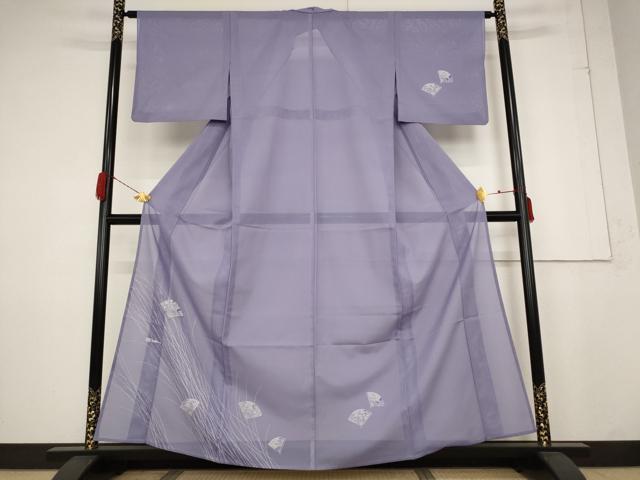 平和屋着物＊夏物　訪問着　絽　舞扇文　金彩　洗える着物　AABB0610st