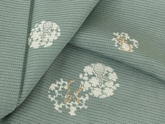 平和屋着物＊夏物　小紋　絽　花丸文　正絹　逸品　AABB0621st