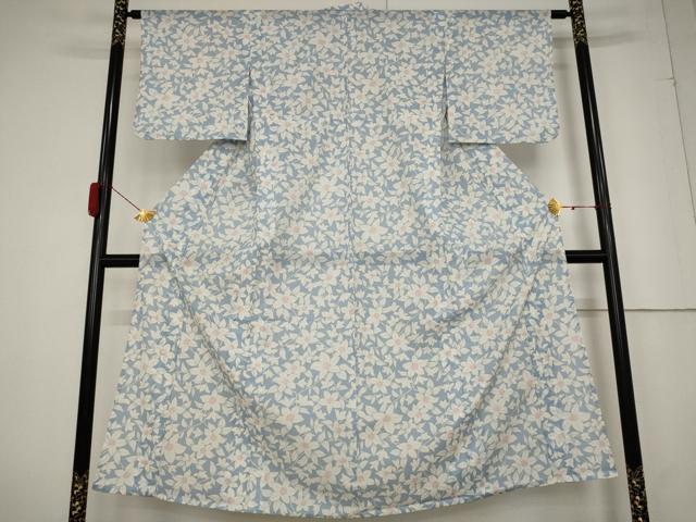 平和屋着物＊夏物　小紋　絽　花尽くし　洗える着物　AABB0631st_1