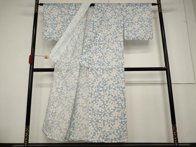 平和屋着物＊夏物 小紋 絽 花尽くし 洗える着物 AABB0631st