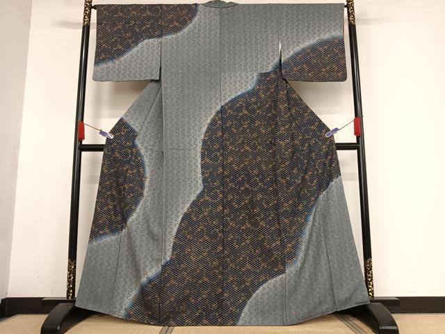 平和屋着物●訪問着　型染め　草花文　暈し染め　正絹　逸品　AABB1281np