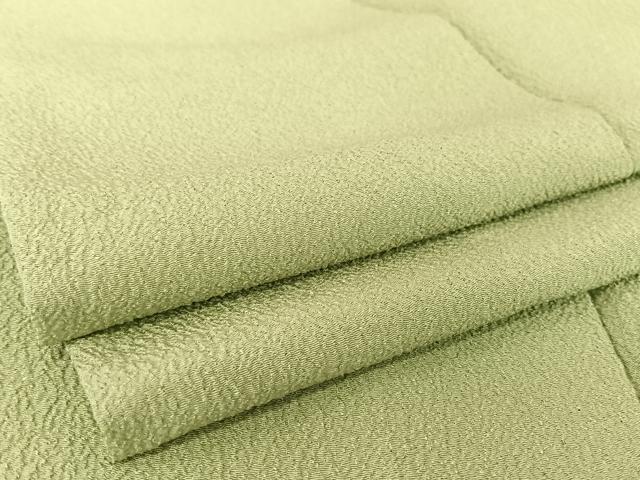 平和屋着物▽洗える最高級着物　＜英＞はなぶさ謹製　色無地　単衣　苗色　正絹　逸品　AABB1347np