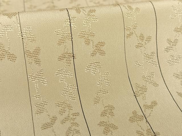 平和屋着物▽白根沢 捩り織 お召 単衣 枝花文 正絹 逸品