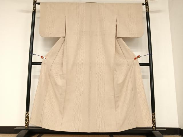 平和屋着物▽洗える最高級着物　＜英＞はなぶさ謹製　小紋　単衣　格子　洗える着物　AABB1358np