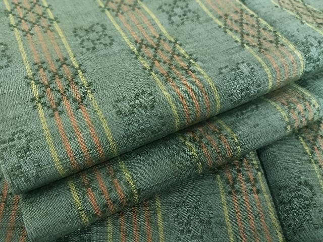 平和屋着物●花織　紬　正絹　逸品　AABB1365np