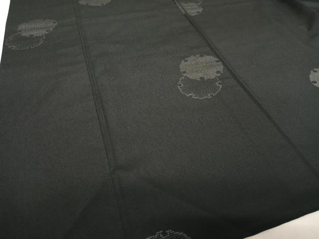平和屋着物▽本塩沢 単衣 雪輪 黒地 正絹 逸品 AABB1375np