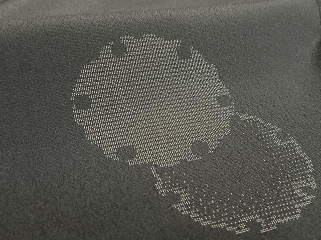 平和屋着物▽本塩沢 単衣 雪輪 黒地 正絹 逸品 AABB1375np