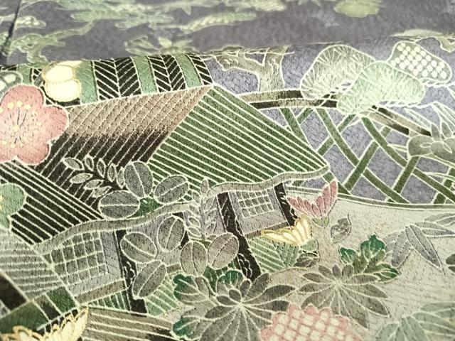 平和屋着物●訪問着　茶屋辻　暈し染め　金彩　ロング丈　正絹　逸品　AABB1381np 平和屋着物○訪問着 茶屋辻 暈し染め 金彩 ロング丈 正絹 逸品