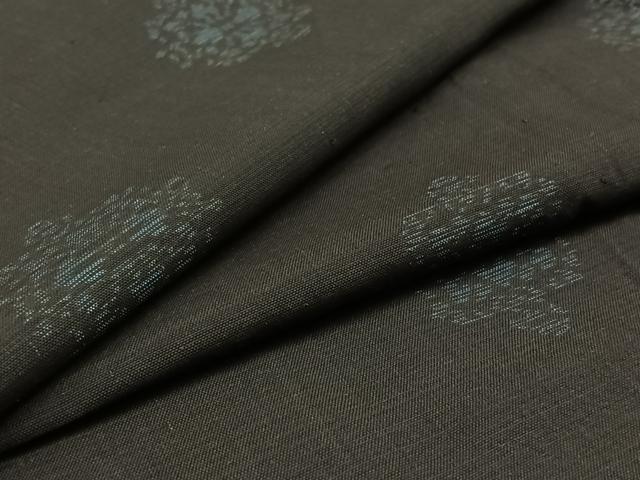 平和屋着物▽本場大島紬　単衣　草花文　正絹　逸品　AABB1405jh