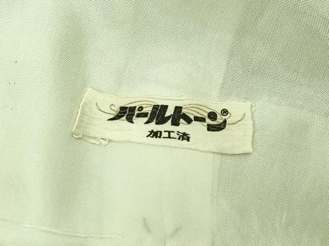平和屋着物▽本塩沢　単衣　110亀甲　斜縞　正絹　逸品　AABB1420jh_6