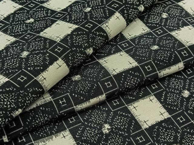 平和屋着物▽上質な紬 　単衣　花菱文 　正絹　逸品　未使用　AABB1426jh