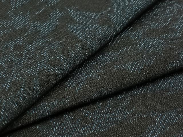 平和屋着物▽上質な紬　単衣　風景文　正絹　逸品　AABB1437jh