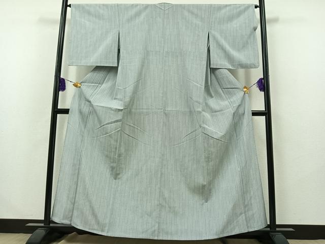 平和屋着物▽本塩沢 単衣 110亀甲 縞 正絹 逸品 AABB1438jhの通販はau
