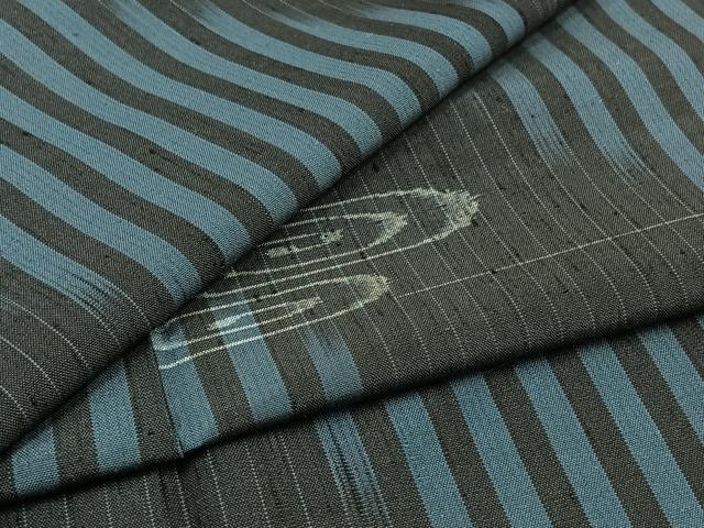 平和屋着物▽上質な紬　単衣　流水文　正絹　逸品　AABB1439jh