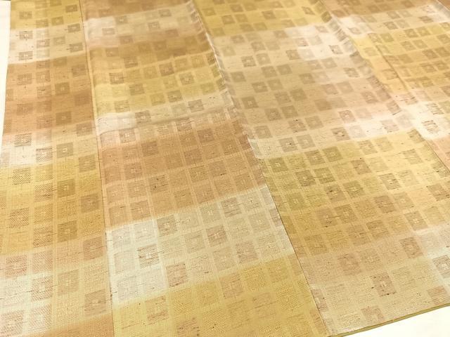 平和屋着物○お召 変わり市松文 正絹 逸品 AABB1511ph