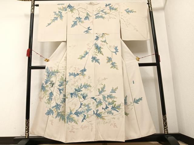 平和屋着物●本加賀友禅作家　北村比呂志　訪問着　枝花文　正絹　逸品　AABB1519ph