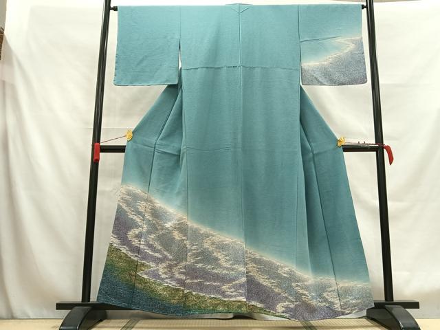 平和屋着物●訪問着　霞文　金彩　正絹　逸品　未使用　AABB1729mf