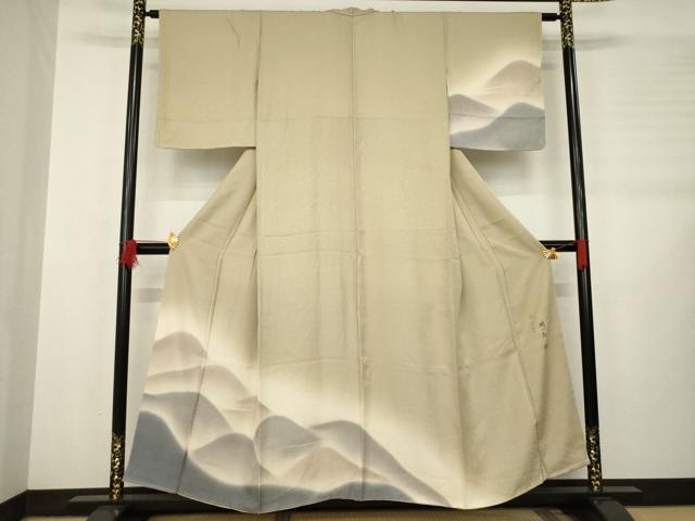 平和屋着物●吉川周一郎　訪問着　遠山文　暈し染め　正絹　逸品　未使用　AABB2035ck
