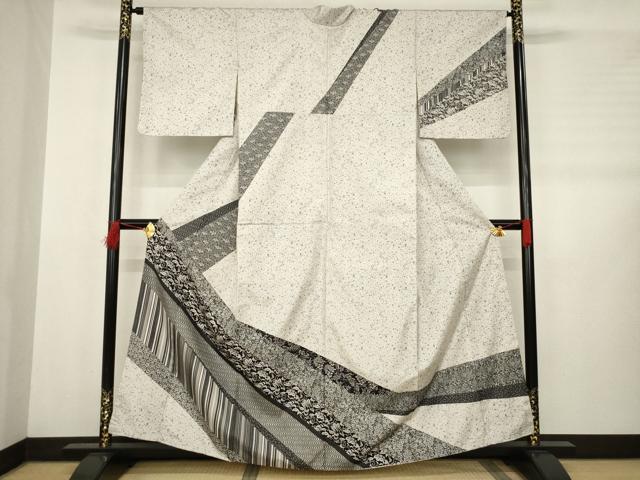 平和屋着物●本場大島紬　染大島　訪問着　花唐草文　正絹　逸品　AABB2038ck