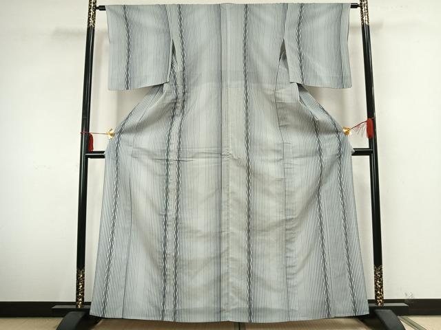 平和屋着物▽上質なお召 単衣 縞 正絹 逸品 AABB2044fyの通販はau PAY