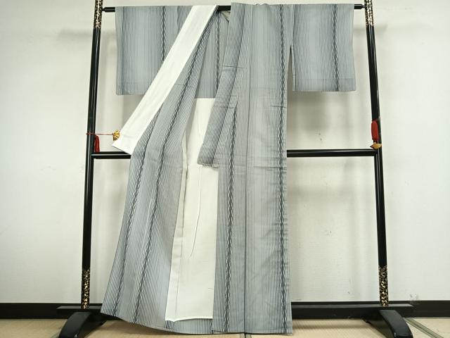 平和屋着物▽上質なお召 単衣 縞 正絹 逸品 AABB2044fyの通販はau PAY