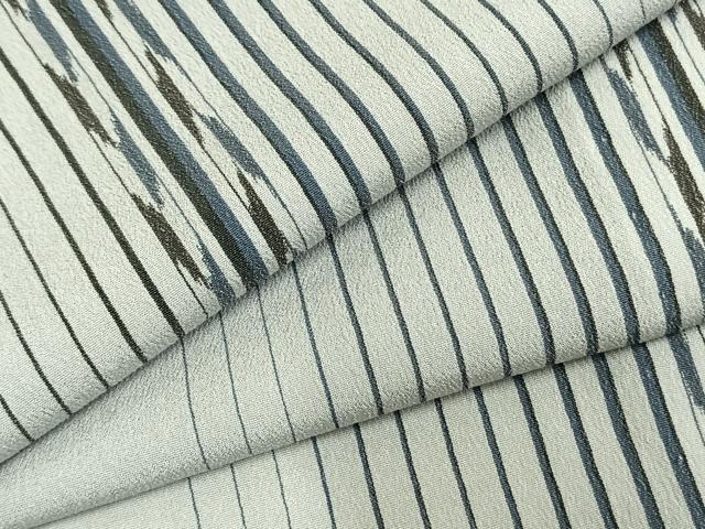 平和屋着物▽上質なお召 単衣 縞 正絹 逸品 AABB2044fyの通販はau PAY