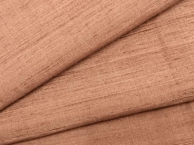 平和屋着物▽上質な紬　単衣　色無地　蘇芳香色　正絹　逸品　AABB2050fy