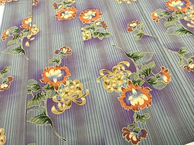 平和屋着物▽小紋　単衣　草花文　暈し染め　洗える着物　AABB2112fy 平和屋着物▽小紋 単衣 草花文 暈し染め 洗える着物 AABB2112fy