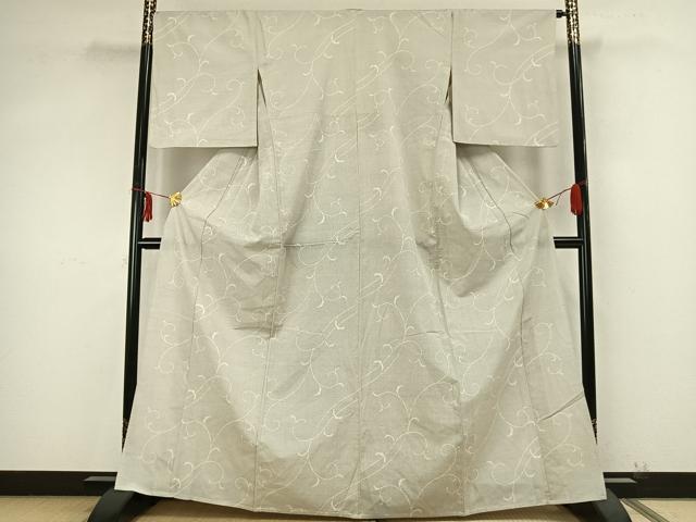 平和屋着物▽本塩沢 単衣 150亀甲 唐草文 正絹 逸品 AABB2141fy