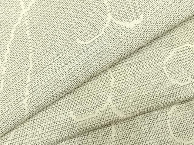 平和屋着物▽本塩沢　単衣　150亀甲　唐草文　正絹　逸品　AABB2141fy