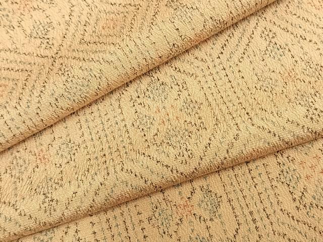 平和屋着物▽お召　単衣　亀甲花文　正絹　逸品　AABB2149fy