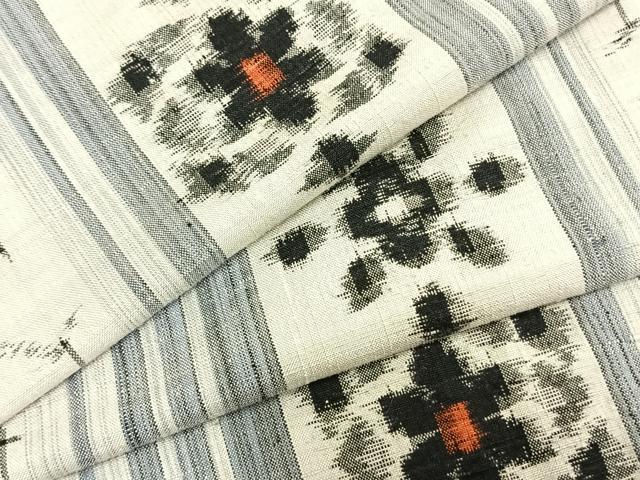 平和屋着物▽上質な紬　単衣　花間道　正絹　逸品　AABB2153fy