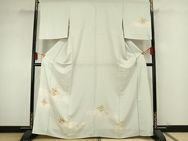 平和屋着物▽訪問着　単衣　幾何学唐草文　暈し染め　金銀彩　金糸　正絹　逸品　AABB2154fy