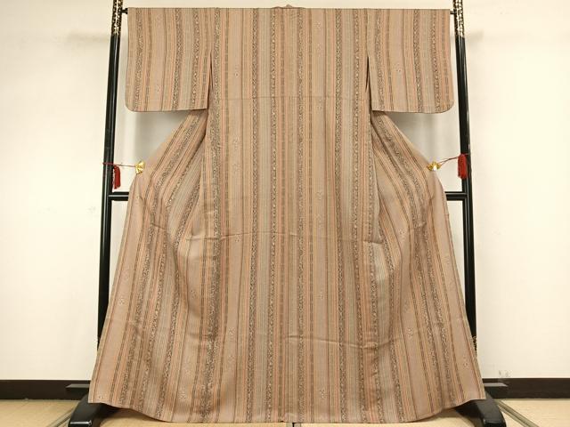 平和屋着物▽小紋 単衣 草花間道 洗える着物 AABB2174fy 小紋