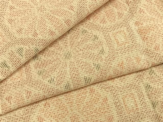 平和屋着物▽上質な紬　単衣　亀甲花文　正絹　逸品　AABB2222fy