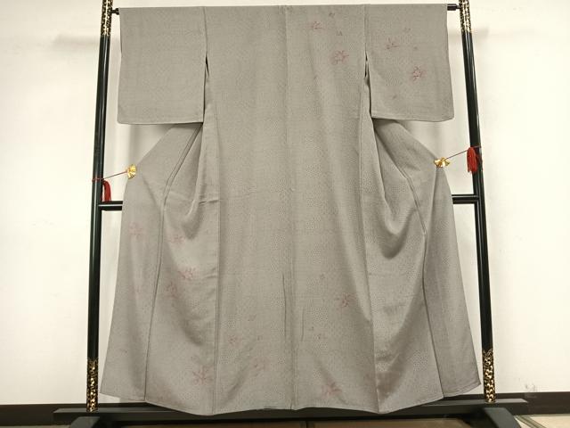 平和屋着物▽訪問着　単衣　舞花丸文　正絹　逸品　AABB2267fy