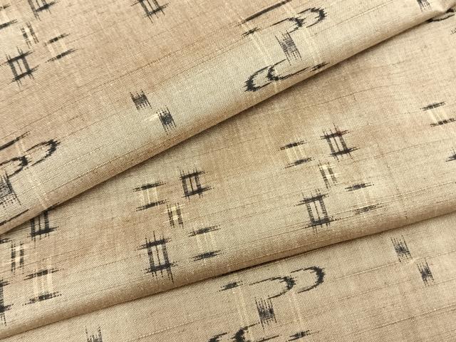 平和屋着物▽上質な紬　単衣　絣柄　正絹　逸品　未使用　AABB2275fy